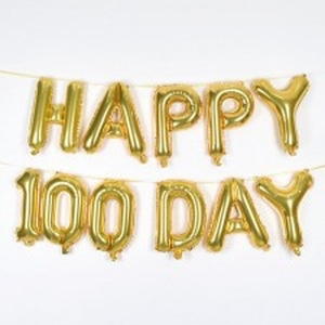 은박풍선 happy 100 day_골드
